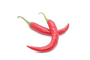 Red hot natural chili pepper. Chili clipping path. Organic fresh chili pepper isolated on white. Full depth of field photo
