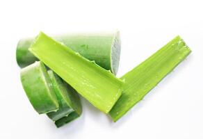 Aloe vera slice on white background. photo