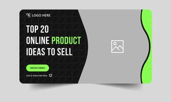 Creative online products ideas tips and tricks thumbnail banner design, product sell youtube thumbnail template design, creative thumbnail offer cover template, eps file vector