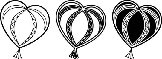 Black Heart a set illustrator of design vector