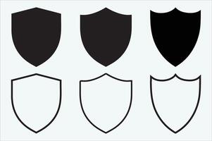 Shield guard icon stencil-filled flat design illustration vector