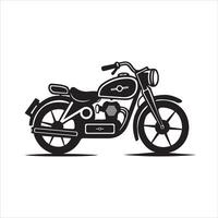 illustration of a classic motorcycle. The design is simplified, with clean lines and solid shapes, creating a silhouette-like appearance. Key features include the rounded fuel tank. vector