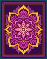 Traditional mandala ornament square type, symetric mandala ornament background for packaging, design pattern vector
