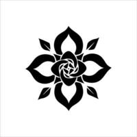 A black and white flower design on a white background vector