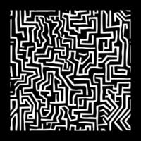A black and white maze pattern on a black background vector