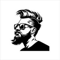 A man with a beard and sunglasses vector