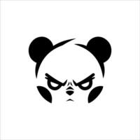 A panda bear head with an angry expression vector