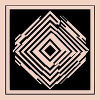 A black and white square with a geometric design vector