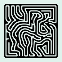 A black and white maze with a line of black lines vector