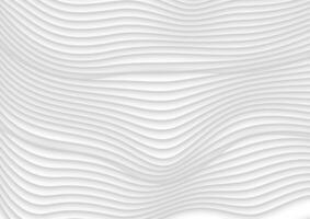 Abstract grey white 3d waves background vector