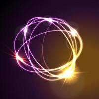 Glowing neon abstract circles shiny background vector