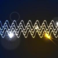 Glowing neon abstract waveform background vector
