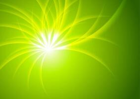 Green shiny abstract beams background vector