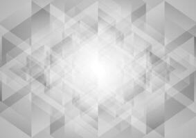 Grey abstract tech low poly triangles background vector