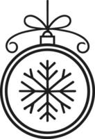 Elegant Christmas Ornament with Snowflake Design vector