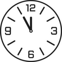 Minimalist Clock Showing Midnight Illustration for New Year Countdown vector
