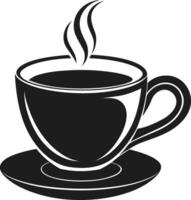 Steaming Coffee Cup Silhouette with Saucer - Elegant Beverage Design vector