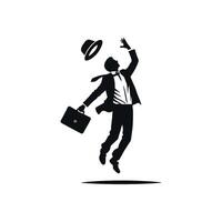 Silhouette of a Stylish Man Tossing a Hat Symbolizing Celebration vector