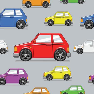 Seamless pattern toy cartoon hand drawn car illustration