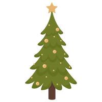 Christmas tree flat illustration isolated on white background vector