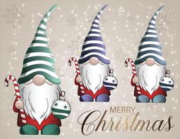 Gnome character in different colors. vector