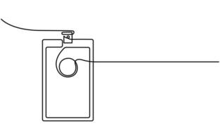 continuous one line drawing employee identification card illustration vector