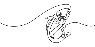 Phishing Cybercrime Continuous One Line Drawing Editable Stroke Icon vector