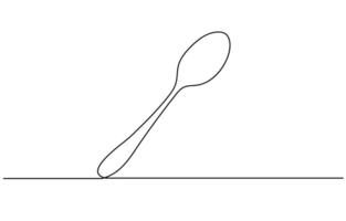 Cutlery Single Cooking Icon editable stroke Continuous One Line drawing vector