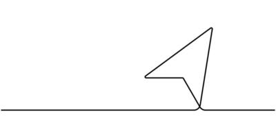 Continuous one line drawing cursor arrow icon on a white background vector