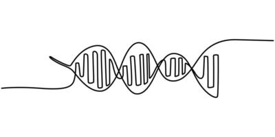 Continuous one line drawing helix or DNA Low poly wireframe style vector