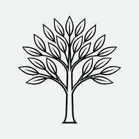 Minimalistic Tree Silhouette Icon Nature-Inspired Design vector