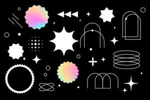 Retro style y2k geometric vector