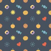 Seamless christmas pattern. New year background. Colored illustration with christmas icons vector