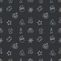 Seamless Halloween pattern. Doodle Halloween background vector