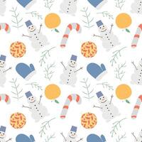Seamless christmas pattern. New year background. Colored illustration with christmas icons vector