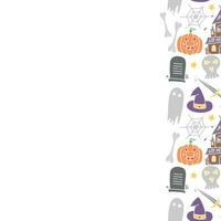 Halloween background with place for text. Cartoon Halloween frame vector