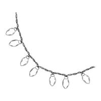 illustration of a string of Christmas lights in a hand drawn style features a twisted wire and lightbulbs detailed with simple linework for holiday decorations, greeting cards, festive projects vector