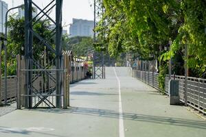 Green sky walk connects between Lumpini Park and Benchakitti Park. This is total distance 1.3 km and is builded in heart of Bangkok city. photo