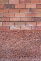 Background of Artificial Polyurethane Brick wall and Foam Cement wall in separate layer. photo