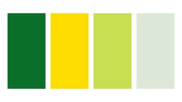Green, Yellow, Yellow Green, Mint color palette. Set of bright color palette combination in rgb hex. Color palette for ui ux design. Abstract illustration for your graphic design, banner, poster vector