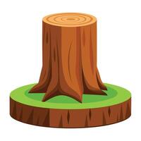 Tree stump icon illustration vector