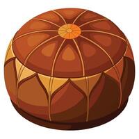 A brown pouf sitting on a white background vector