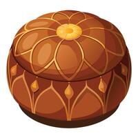 A brown box with a flower pattern on it vector