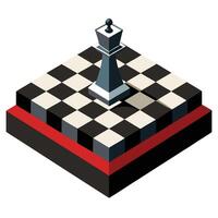 Chess board with a chess piece on top vector