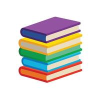 A stack of books on a white background vector