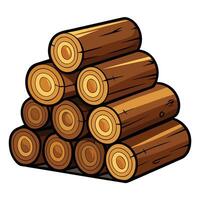 A pile of logs on a white background vector