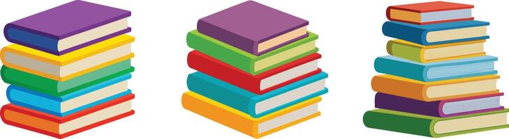 A set of books stacked on top of each other vector