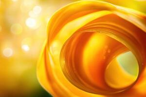 Abstract swirling yellow and orange fluid design. photo