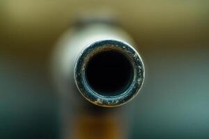 Close-up of a cannon barrel's muzzle. photo