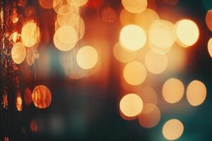Abstract bokeh background with warm and cool tones, featuring blurred lights and textures. photo